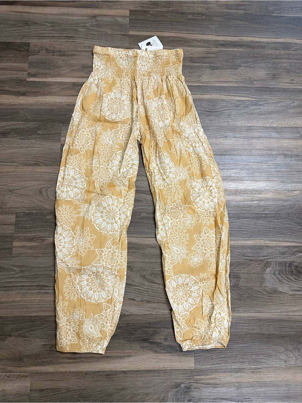 Lotus and Luna Yellow Printed Harem Trousers